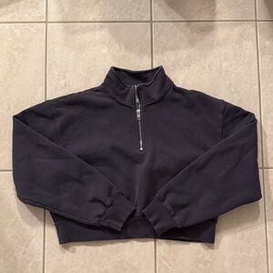 Aritzia TNA Quarter Zip Cropped Sweatshirt